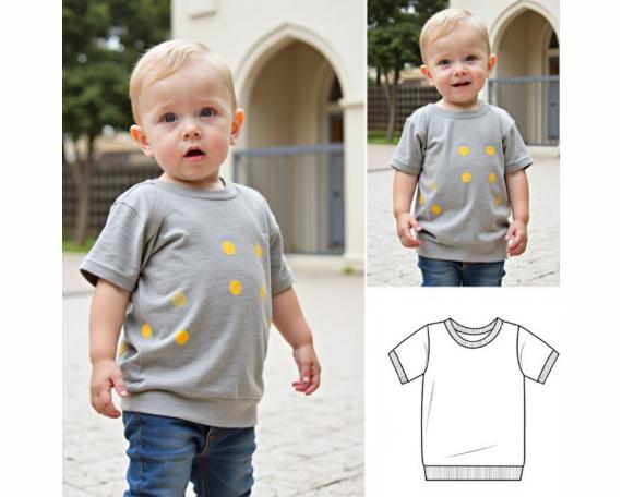 Baby & Kids’ Sweatshirt + T-Shirt Sewing Pattern  Digital PDF Sizes 0M–6Y  Beginner Friendly DIY Children’s Clothing  Printable Sewing File A4 Letter A0