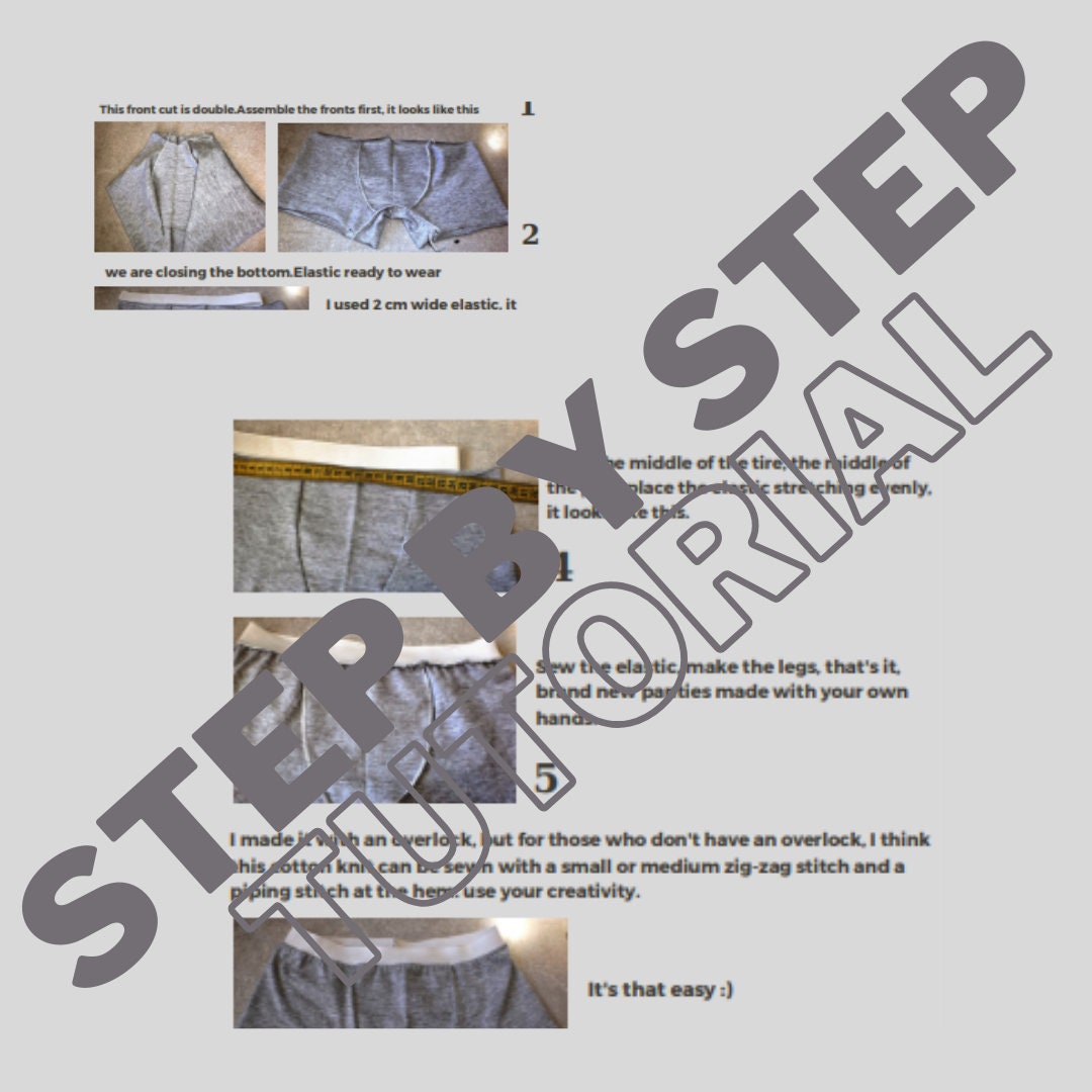 Men's Boxer Briefs Sewing Pattern PDF, Sizes S to 2XL, Easy DIY Men's Underwear, Printable A4 Letter and A0