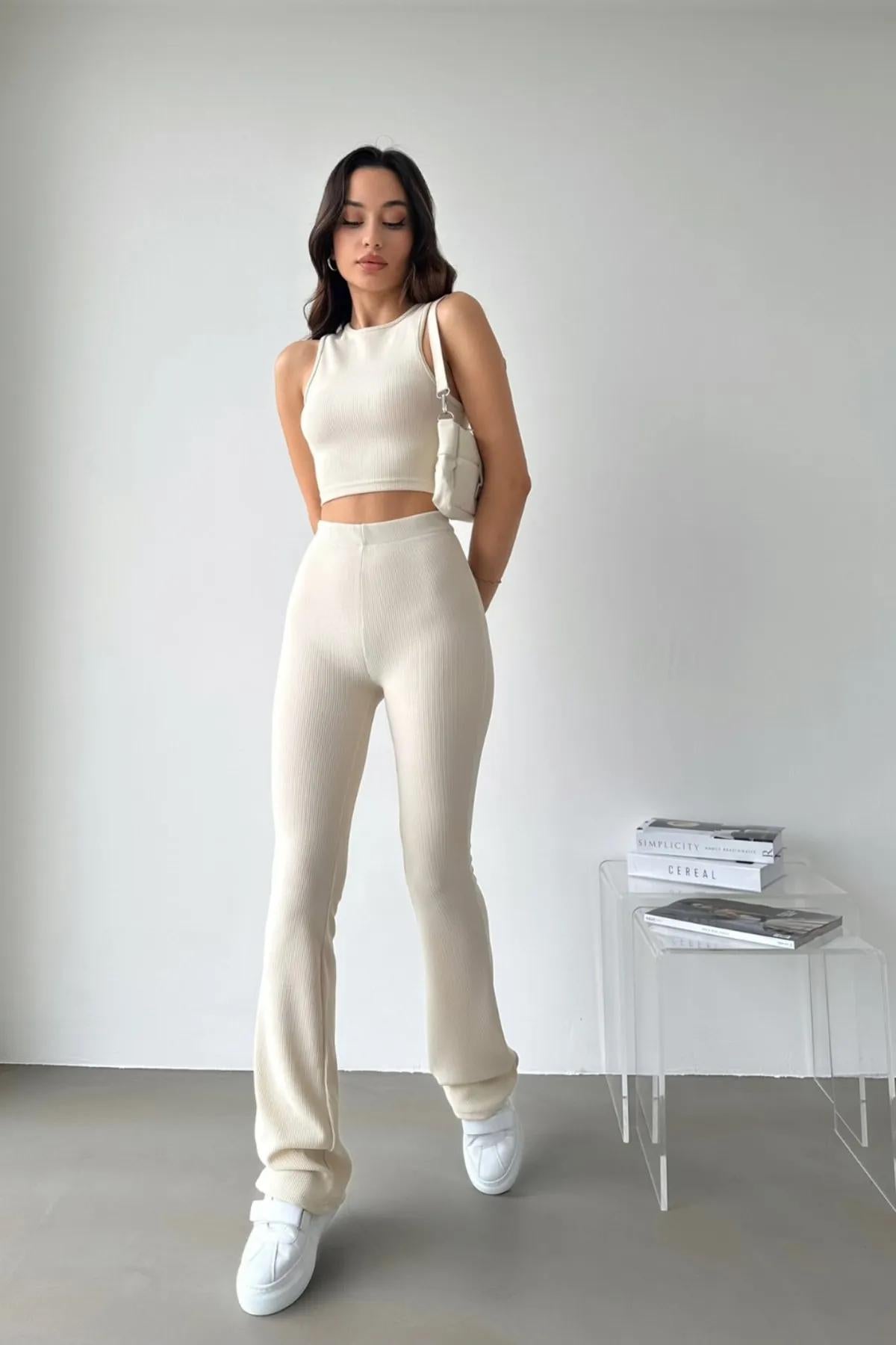 Women's Crop Tank Top & Flare Pants Sewing Pattern (PDF)