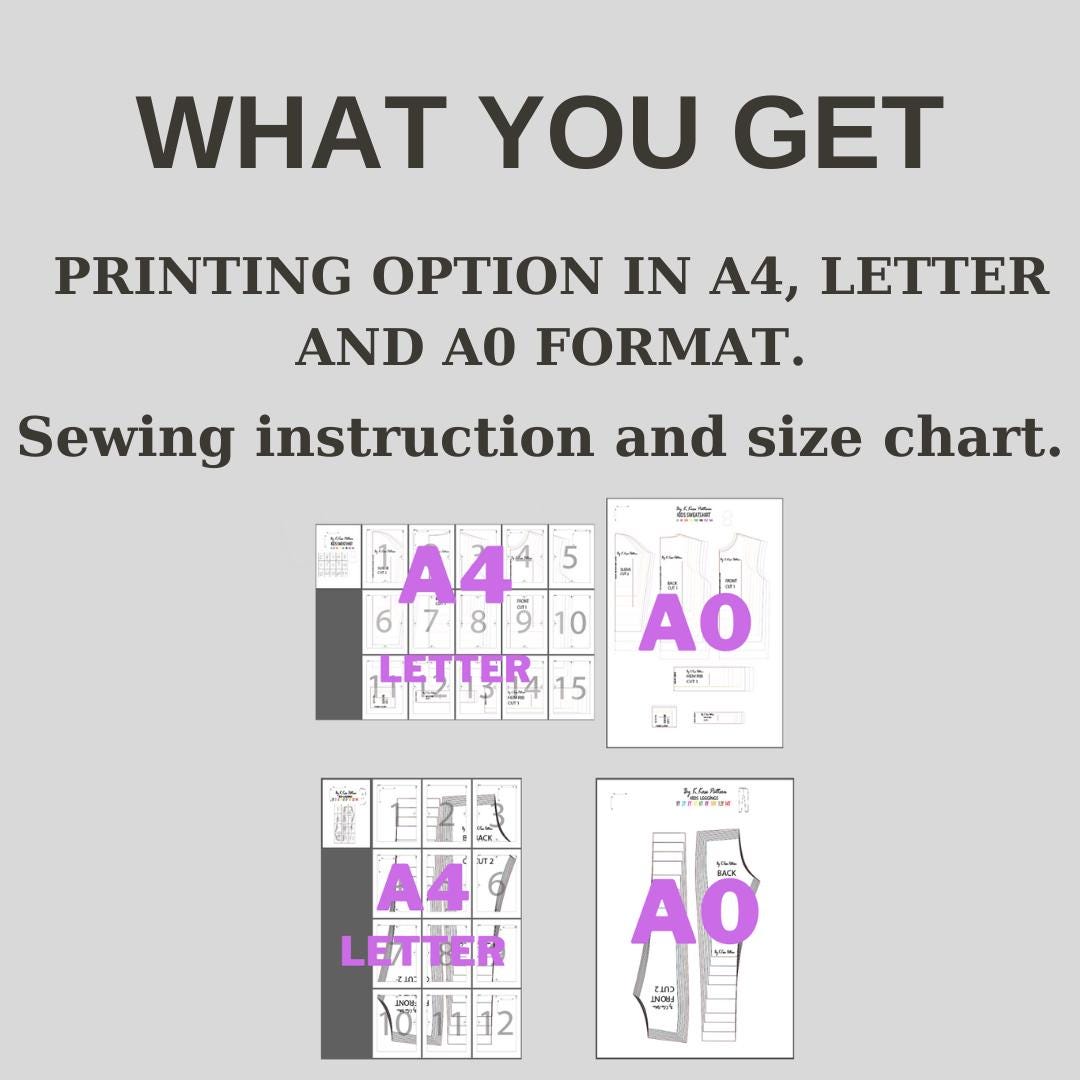 Kids Sweatshirt and Leggings Set Sewing Pattern PDF, Ages 1 to 14 Years, Easy DIY Children Loungewear, Printable A4 Letter and A0