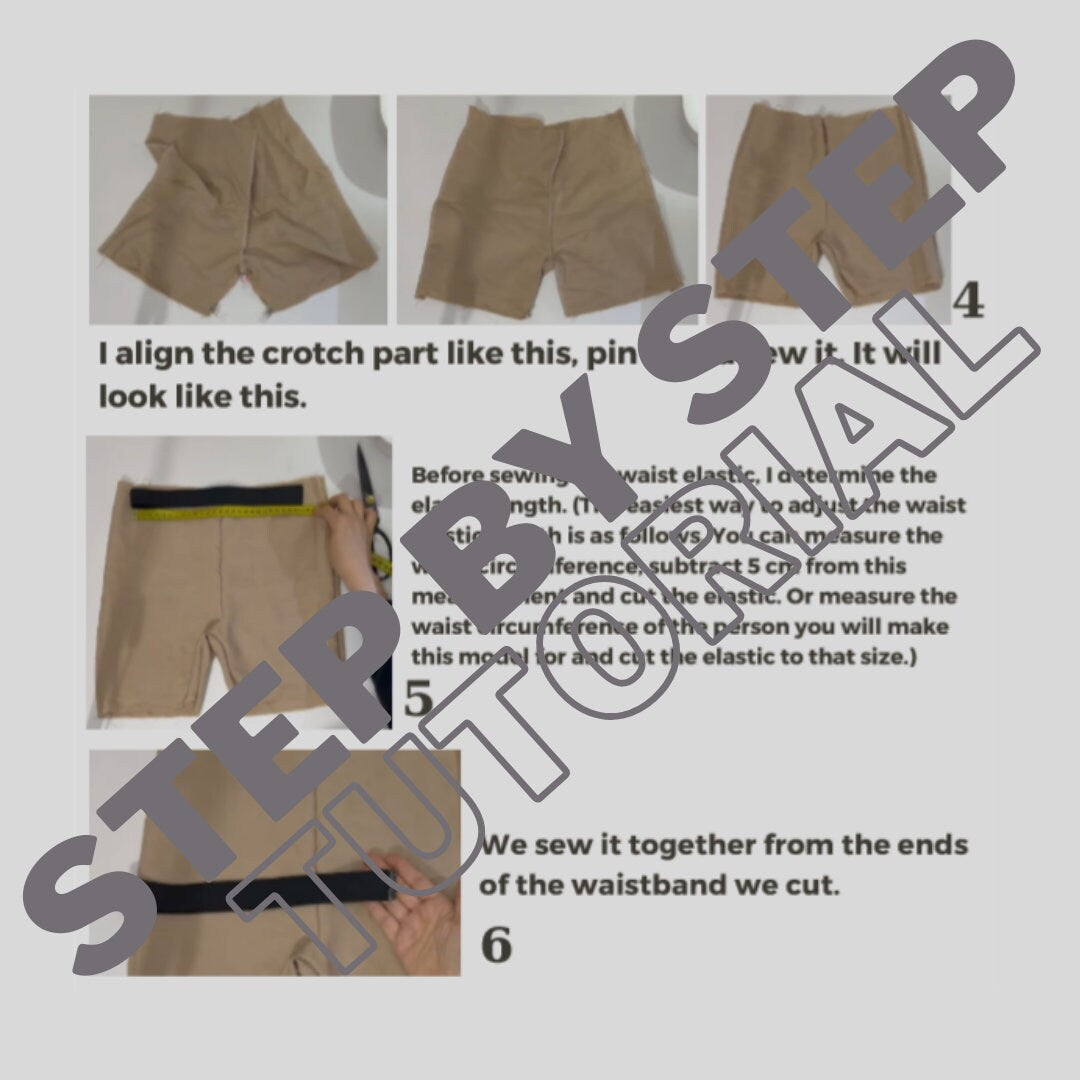 Kids Shorts Sewing Pattern PDF  Ages 1–8  Elastic Waist & Folded Legs  A4/A0 Printable  Step-by-Step Photo Guide